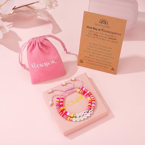 First Day of Kindergarten Bracelet Gift for Mom and Daughter Mommy and Me Back to School Bracelet4
