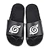 Damen Herren Hausschuhe Badezimmer Dusche Pantoffeln Cosplay Japanischer Anime für Konohagakurenosato Logo Geschenke für Kinder Schuhe Sandalen,Schwarz,37 EU