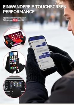 TRENDOUX Winterhandschoenen Uit Merinowol: Warme Gebreide Handschoenen Met Touchscreen Voor Mannen En Vrouwen, Zacht En Thermisch Weefsel Voor Sms'N Smartphone Hardlopen Wandelrijden Randonnée