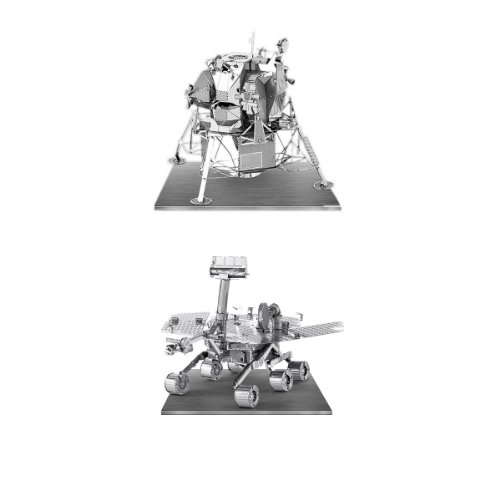 Metal Earth 3D Laser Models Spacecraft Set of 2 - Mars Rover, Apollo Lunar...
