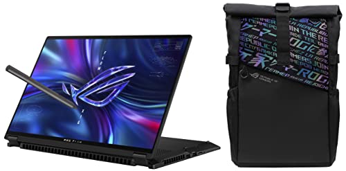 Image of ASUS ROG Flow X16 (2022), 16 inch (40.64 cm) QHD+ 16:10 165Hz /3ms Touch, AMD Ryzen 7 6800HS, 4GB RTX 3050 Ti, 2-in-1 Gaming Laptop, GV601RE-M6012WS + BP4701 ROG 17 inch(43.18 cm) Backpack (Black)