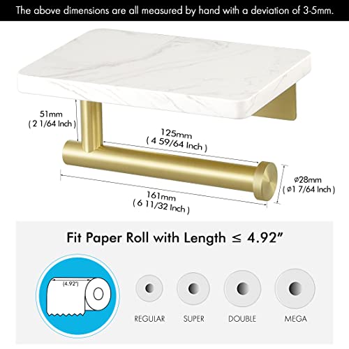 Kes Toilet Paper Holder With Shelf Brushed Gold Toilet Paper Roll Holder For Bathroom Wall Mount Tissue Holder Stainless Steel, Bph223-Bz #TOP3