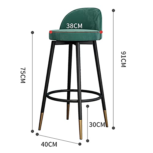 Ensemble de 2 tabourets de bar robustes de 75cm avec capacité de 440 Lbs vert - 5