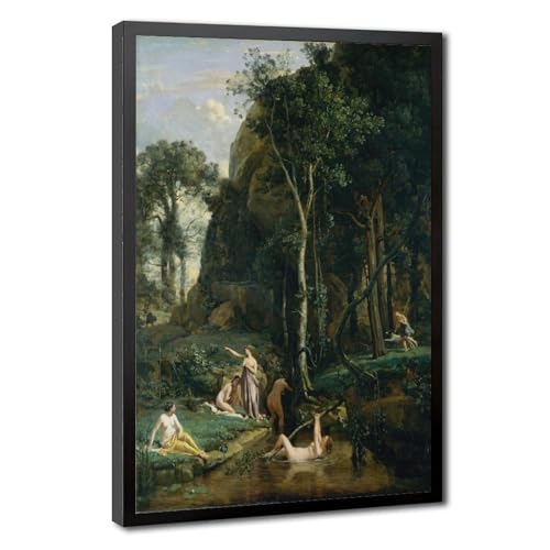 Toile Diana et Actaeon Camille Corot cadre à suspendre déco murale salon 20,3cm
