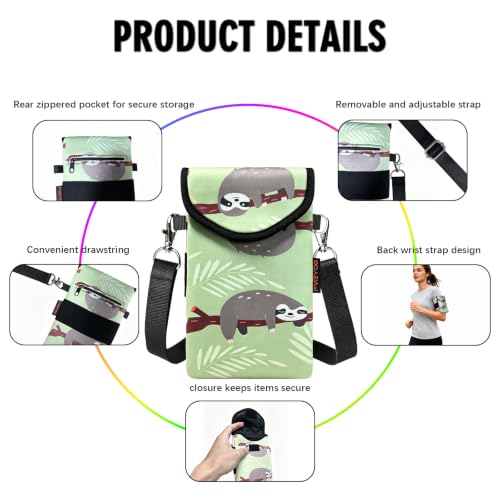 Image of Neoprene Phone Sleeve Pouch Case Bag for Men Women w /Crossbody Strap /Neck Lanyard for iPhone 17 /16 /15 /14 Pro Max, Samsung S25,Pixel 10