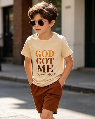 Image of Boys 2 Piece Outfits Short Sleeve Basketball Pattern T-Shirt and Shorts Summer Clothes for Kids 5-12 Years