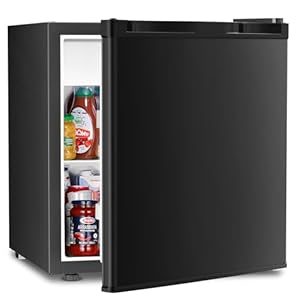 Antarctic Star – Mini refrigerador compacto con congelador, puerta reversible individual, nevera de recámara, estante de vidrio extraíble, botón de descongelación, para recámara, oficina, cochera, 1.4