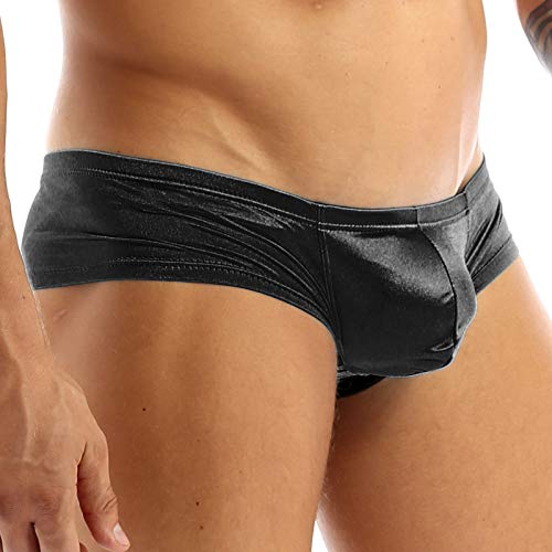 Chictry Men's Low Rise Bulge Pouch Enhancing Cheeky Bikini Briefs Underwear Black Medium(Waist:27.0-36.0"/68-92Cm) #TOP5