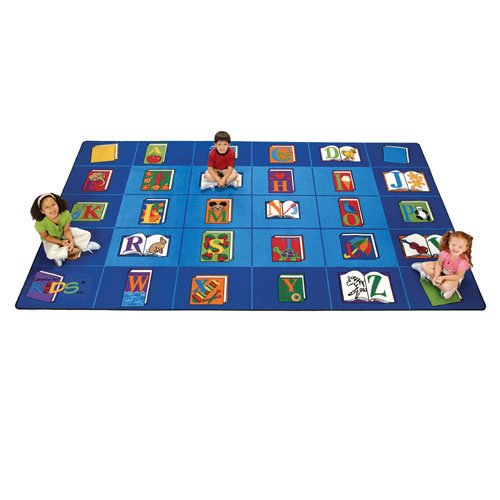 Carpets for Kids 2613 Reading by The Book Seating Library Rug 8ft 4in x 13ft 4in Rectangle Blue