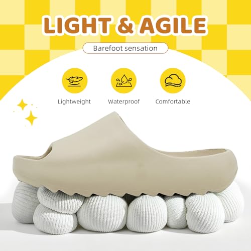 Image of Kids Cloud Slides for Boys & Girls, Super Soft & Comfy Beach Pool Slippers, Non-Slip Waterproof Shower Sandals for Toddlers & Kids