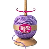 BarvA Yarn Holder 22 Lb Capacity for Chunky Yarn | Smooth Bearing Spinner & Big Rubber Anti Slip Pads for Stability | European Wood Crochet Accessories and Pro Tools for Fiber Crafts