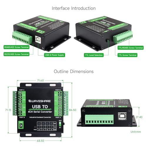 Convertisseur USB vers 4-Ch Serial FT4232HL contre les pannes de communication industrielle