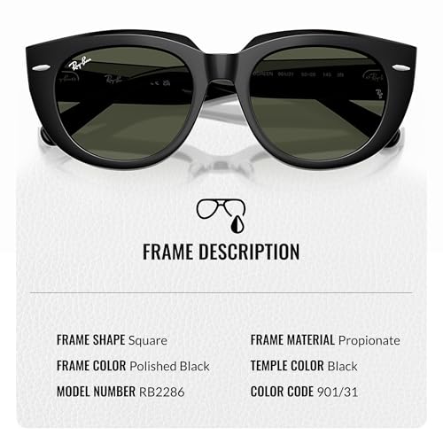 Ray-Ban RB2286 DOREEN Square Shaped Sunglasses for Men & Women with Official RAYBAN Eyewear Kit3