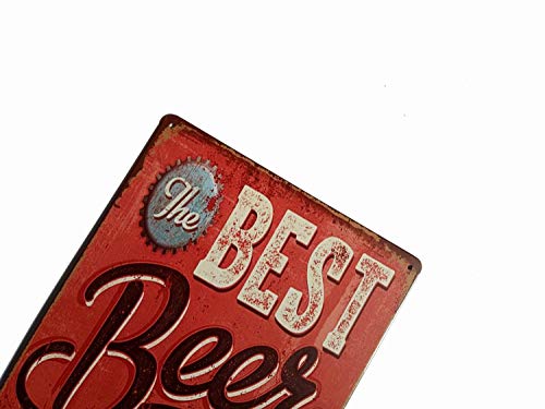 ERLOOD Best Beer Vintage Funny Home Decor Tin Sign Retro Metal Bar Pub Poster 8 x 12