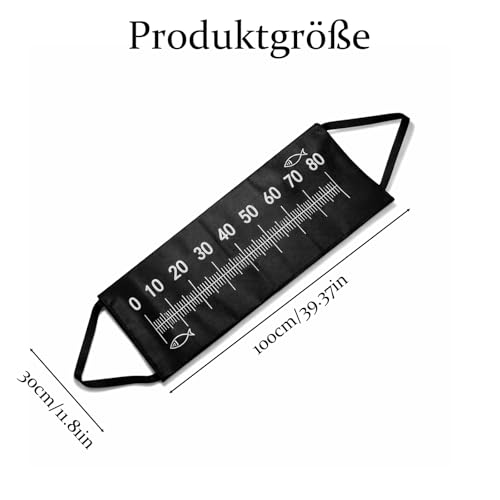 MmotZsb Abhakmatte Karpfen Abhakmatte Angeln mit Fisch Maßband, Falbare Angelmatte für Wettkämpfe und Dokumentation, Leicht zu Reinigen und Transportieren, 80 cm Länge Maßband für Präzise Messungen