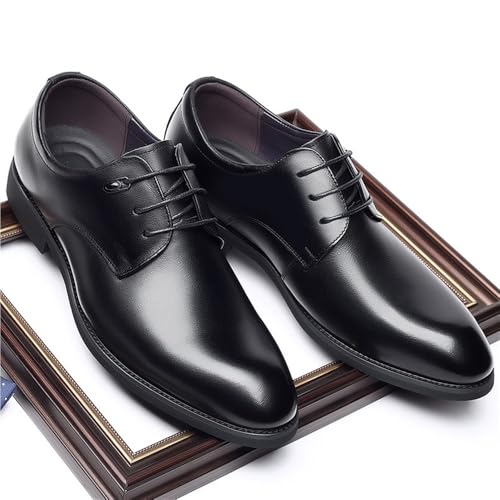 Men's Genuine Leather Oxford Shoes Height Increasing Business Formal British Style Wedding Groom Shoes Wide Width Simple Design2