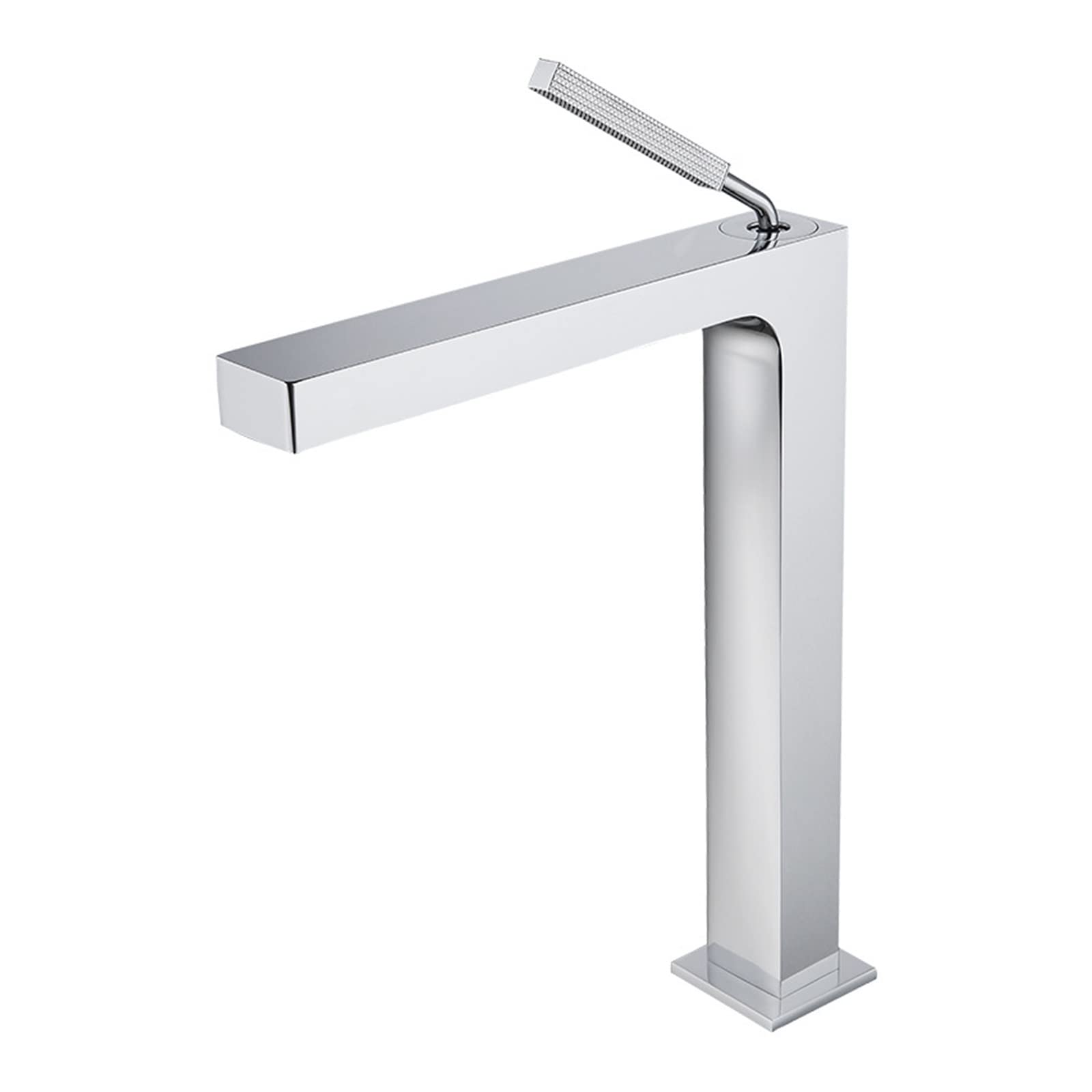 Grifo de lavabo monomando alto cromado mezclador de agua fría y caliente para baño moderno