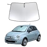 Windshield Sun Shade for @F@iat @5@00 Front Windshield Sunshade Sun Shade UV Protector for Car Foldable Protector with Car Sunshade Cover UV Block (2010-2016-2025, Silver)