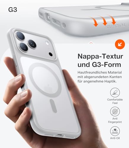 TORRAS Guardian-Mag für iPhone 17 Pro Max Hülle für MagSafe Silbergrau – Ansicht 6