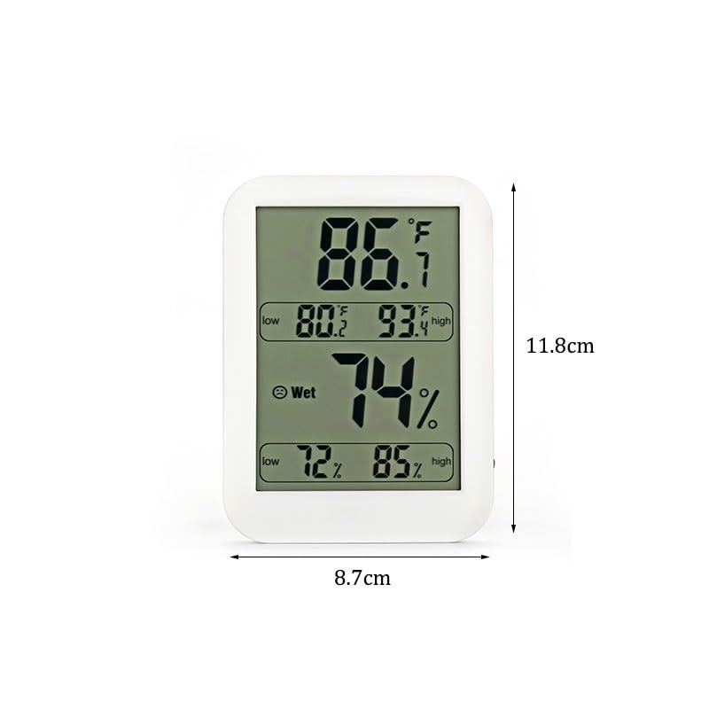 ABS Digital Electronic Thermometer Hygrometer The Indoor Large Screen Displays Simultaneously