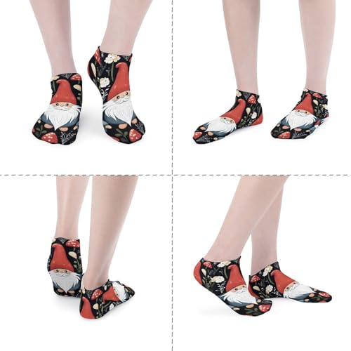 5 Pairs Ankle Socks Soft Breathable No Show Socks Comfortable Cotton Low Cut Casual Socks for Women Men Cute Gnomes4
