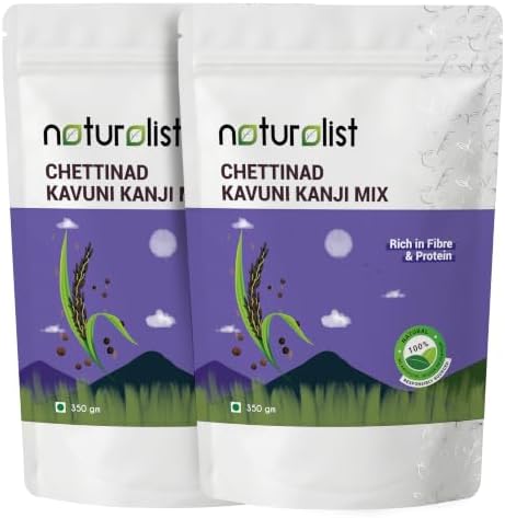 Naturalist Chettinad Karuppu Kavuni Kanji Mix - 700g (350g x 2) | Black Rice Porridge Mix | Instant Breakfast | Gluten Free & Chemical Free | Instant Breakfast | Healthy Kanji Mix