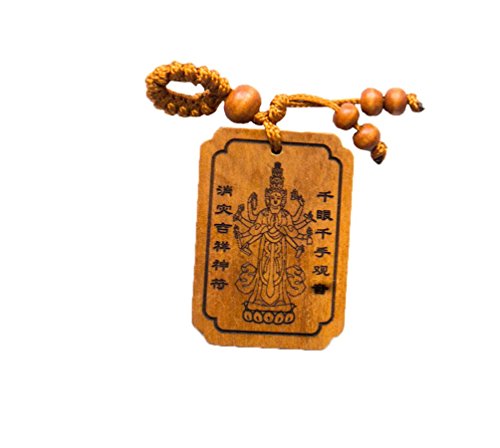 Goddess of Health and Wealth - Handmade Wood Fortune Protection, Good Luck Charms, Fortune Mantra Written on Back Side, Bring Good Luck in Financial and Love Life, Hand Crafted