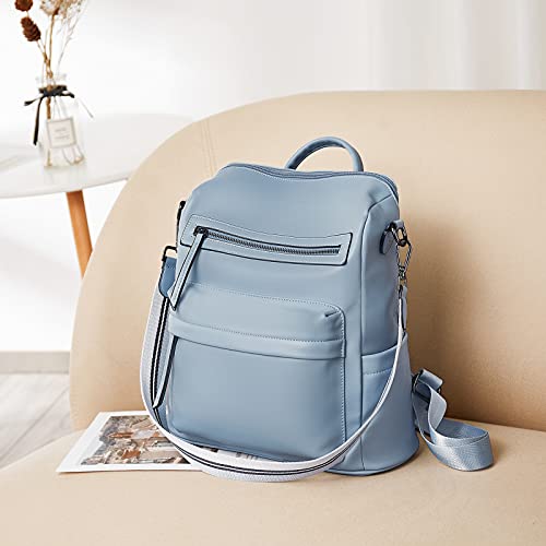 Bromen Womens Backpack Purse Fashion Leather Backpack Purse For Women Travel Shoulder Bags Blue #TOP5