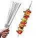 WUMZIRA 20 Stück Grillspieße Edelstahl, 30 cm Edelstahl Grillspieße Grillbesteck Set für Camping Grill, Stöcke Roasting Sticks Schaschlikspieße, Lagerfeuer Grillgabel für Fleisch, Gemüße