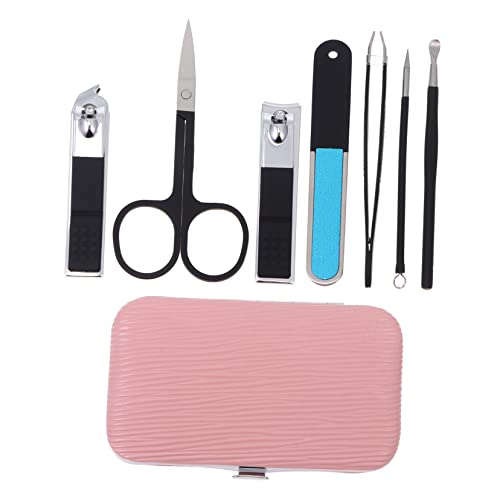 NIYANGLE 7 Piezas Herramientas de Manicura con Cortador de Uñas Tijeras para Cejas y Pinzas Kit de Cuidado Personal Compacto y Duradero para y