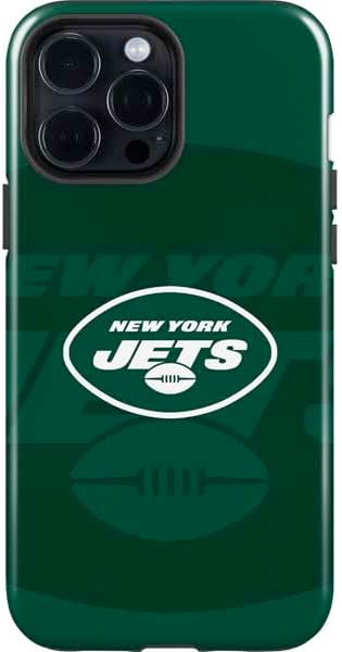 Skinit Impact Phone Case Compatible with iPhone 15 Pro Max - Officially Licensed NFL New York Jets Black & White Design