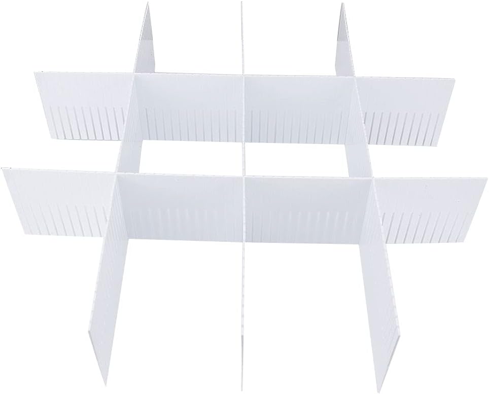 Drawer Organizer Plastic Adjustable Dividers Separators, Keep Tidy Drawer Space Saving for Home Office