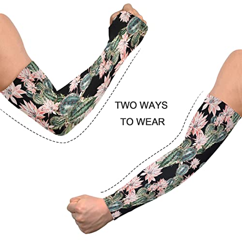 Junzan Gardening Sleeves Sun Protection Cooling Arm Sleeves For Women With Thumb Hole Cactus #TOP3