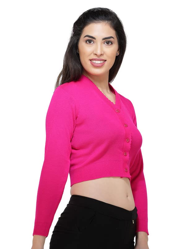 Image of Women Winter Wear V-Neck Full Sleeves Regular Fit Woollen Blouse
