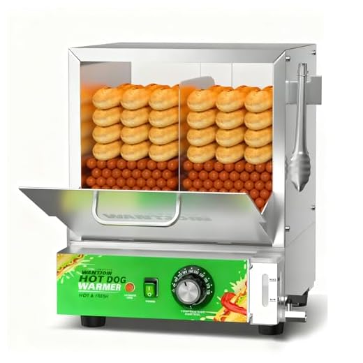 WantJoin Hot Dog Steamer Machine 28.8QT Hotdog Machine with Bun Warmer Commercial Electric Hotdogs and Buns Bread Warmer Stainless Steel Tempered Glass Steamer Machine for 95-105 Sausages & 30-40 Buns