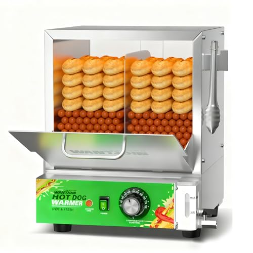 Image of WantJoin Hot Dog Steamer Machine Hotdog Machine with Bun Warmer