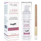 Eyelash Extension Cleanser Eyelid Foaming Cleanser Lash Foam Shampoo for Extensions, Oil, Paraben & Sulfate Free,100% Safe for Natural Lashes, Non-Irritating, Perfect for Professional Salon 1.69fl.oz