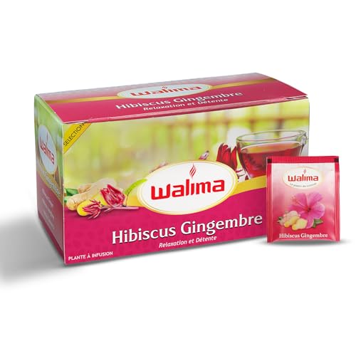 Infusión Hibiscus Jengibre - Walima, 20 Bolsas Para Té, El Dúo Dinámico para una Energía Renovada
