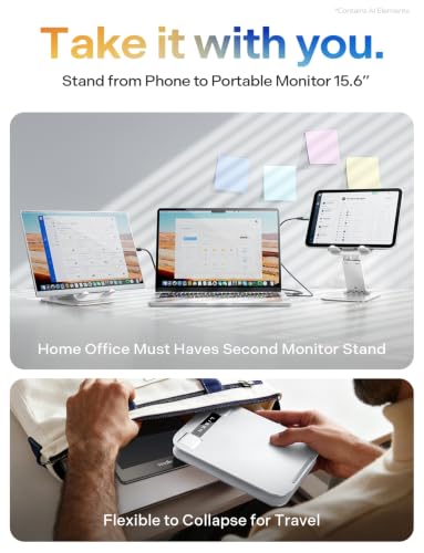 Image of LISEN for iPad Stand Adjustable Tablet Holder Desk, iPad Accessories White | Foldable Home Office Desk Accessories Travel for iPad Holder Dorm College Essentials Fits Ebooks Kindle 4-15.9 inch