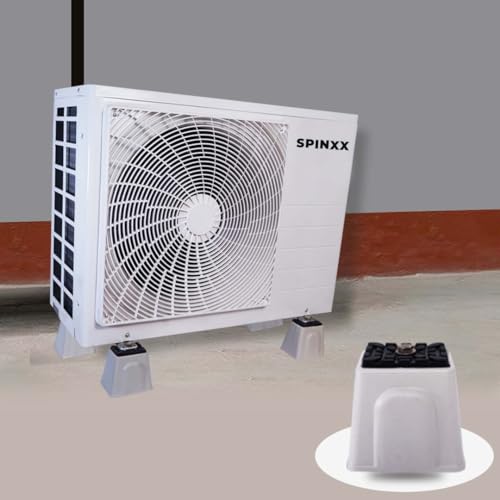 Image of Spinxx PVC Floor Stand AC 4 Pack Anti-Vibration with Rubber Pads,Anti-Vibration Shock Absorbing Rubber Mounting Bracket for Outdoor Ductless Mini Split Air Conditioner 1.5 Ton & 2 Ton.
