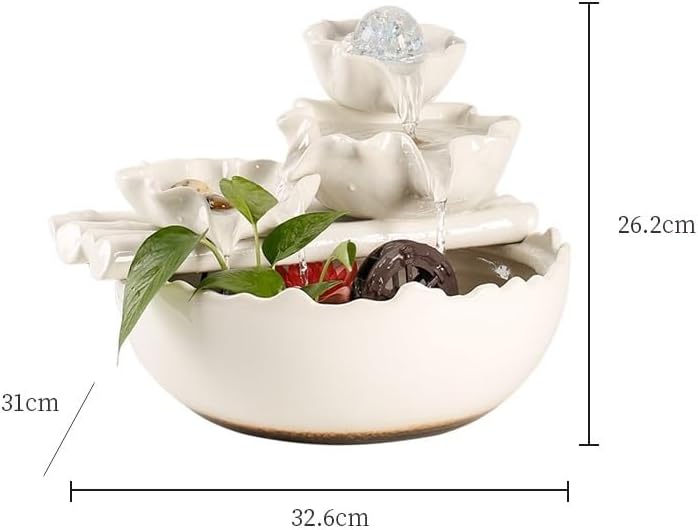 LUNIZ Waterfall Fountain Tabletop Fountain Flowing Water Makes Money Home Creative Fountain Tabletop Fountain for Home Office
