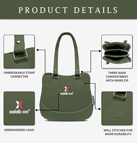 Image of addixon Versatile Handbag: Ladies Hand Bag with 3 Compartments and Double Handle Design