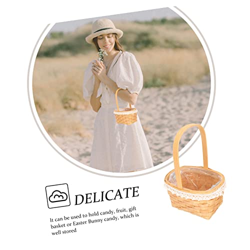 Yardwe Planter Hand- Party Shop Braid Indoor Pot Holder Rustic Succulent Eggs Wedding For Picnic Plastic Gift Garden Vintage Dried Held Basket Gifts Decor Insert Girl Rattan 3Pcs Small #TOP5