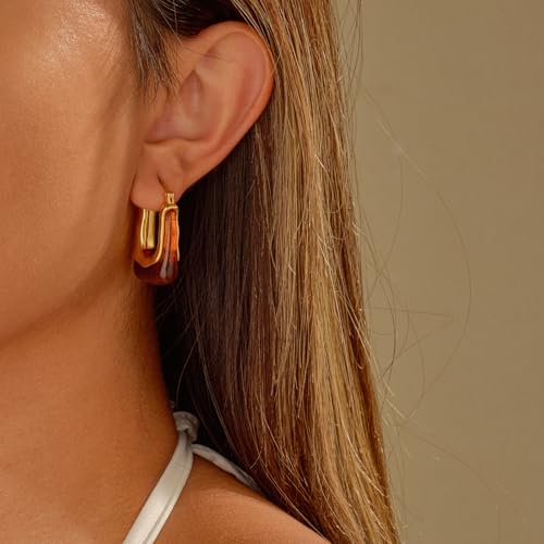 Big Acrylic Hoop Earrings for Women Hypoallergenic U Shaped Hoop Earrings Statement Earrings Jewelry2