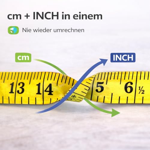 2 in 1 - Massband Maßband cm + INCH Schneidermaßband 150 cm in Aufbewahrungsbox
