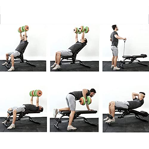 YYAI-HHJU Halterbank met halters voor fitnessbank, sit-up-board, multifunctionele fitnessstoel voor vogels, fitnessuitrusting, kussen voor buikspieren, verstelbaar - Image 7