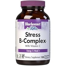 Bluebonnet Nutrition Stress Relief B Complex Vegetable Capsules, Vitamin B6, B12, Biotin, Folate, Vegan, Gluten & Soy & Milk Free, Kosher, Unflavored, 100 Count