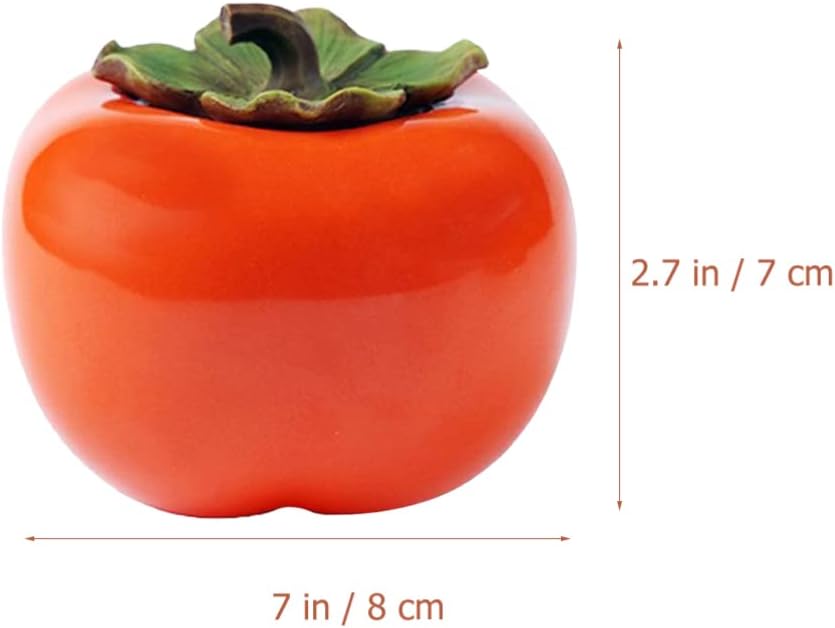 Healifty 2-Pack Persimmon Shaped Tea Canisters Airtight Tea Storage Containers Vintage Style 3.14X3.14X2.75 Inch Multi-Purpose Sealed Tins for Spice Candy Sugar