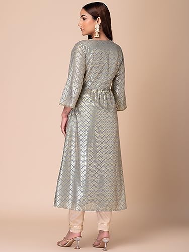 Image of Indya Women's Polyester Regular Fit Casual Kurta