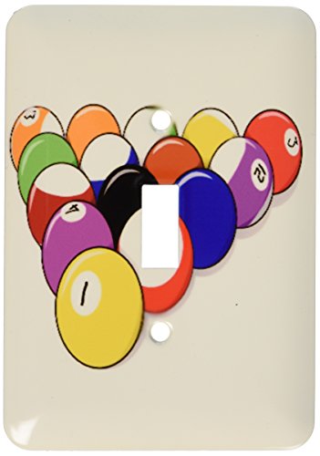 Interruptor de palanca decorativo para sala de juegos con diseño de billar 3dRose 2
